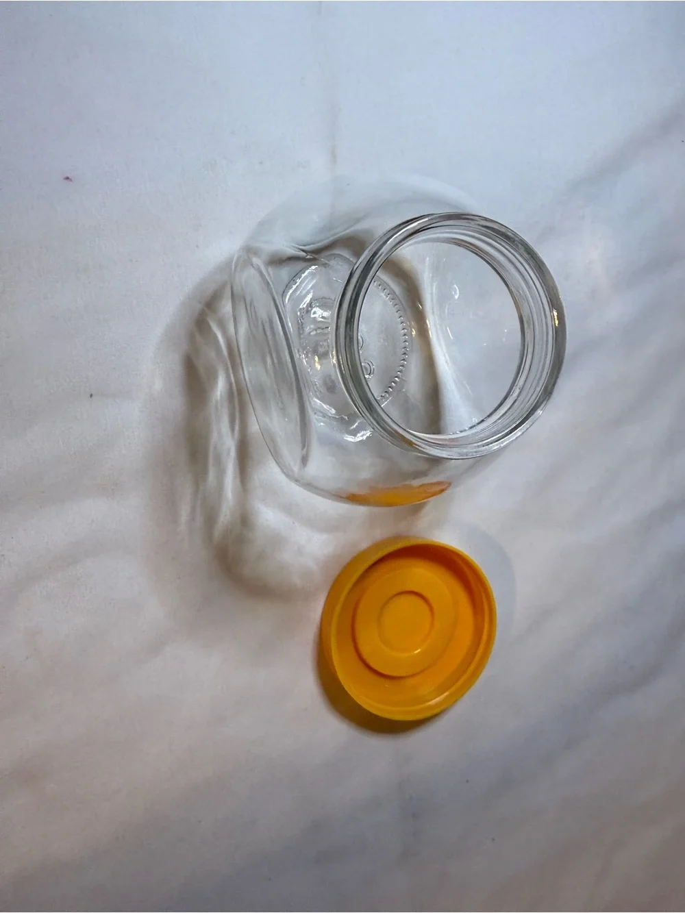 Clear Glass Candy Jar with Yellow Lid